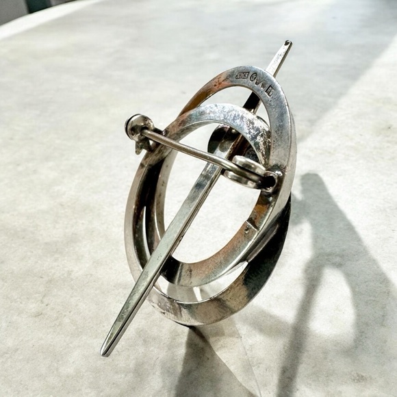 Unique Scandinavian Amethyst Sterling Silver Brooch — Arvo Saarela - Picture 5 of 9